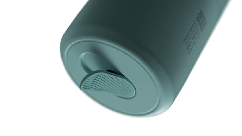 Close-up of the air suction plug at the end of the Pow. It can be opened or closed to allow the desired amount of suction inside of the stroker. | Kinkly Shop