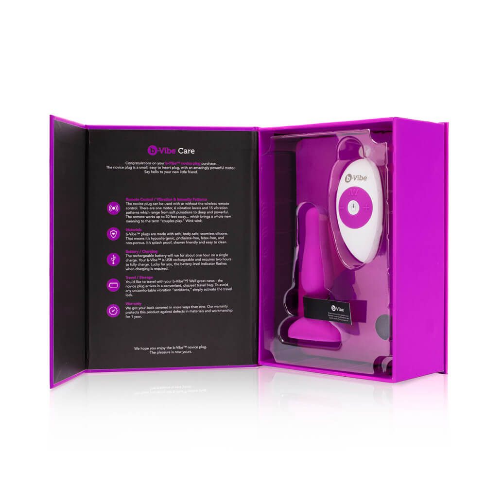 Packaging for the b-Vibe Remote Novice Plug | Kinkly Shop