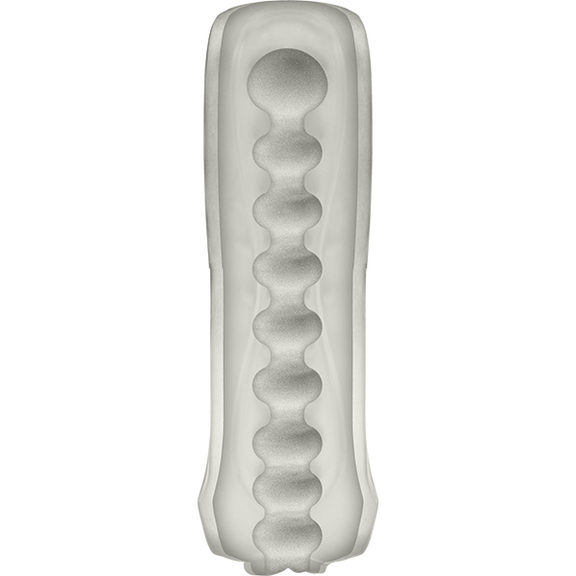 Cross-section of the Balls Deep Pussy stroker, showcasing the internal, bulbed texture designed to replicate the feeling of a vagina. | Kinkly Shop