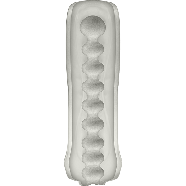 Cross-section of the Balls Deep Pussy stroker, showcasing the internal, bulbed texture designed to replicate the feeling of a vagina. | Kinkly Shop