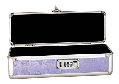 The Lockable Vibrator Case is fully open, showing that the interior of the case is completely empty with no storage or organizational dividers or anything | Kinkly Shop