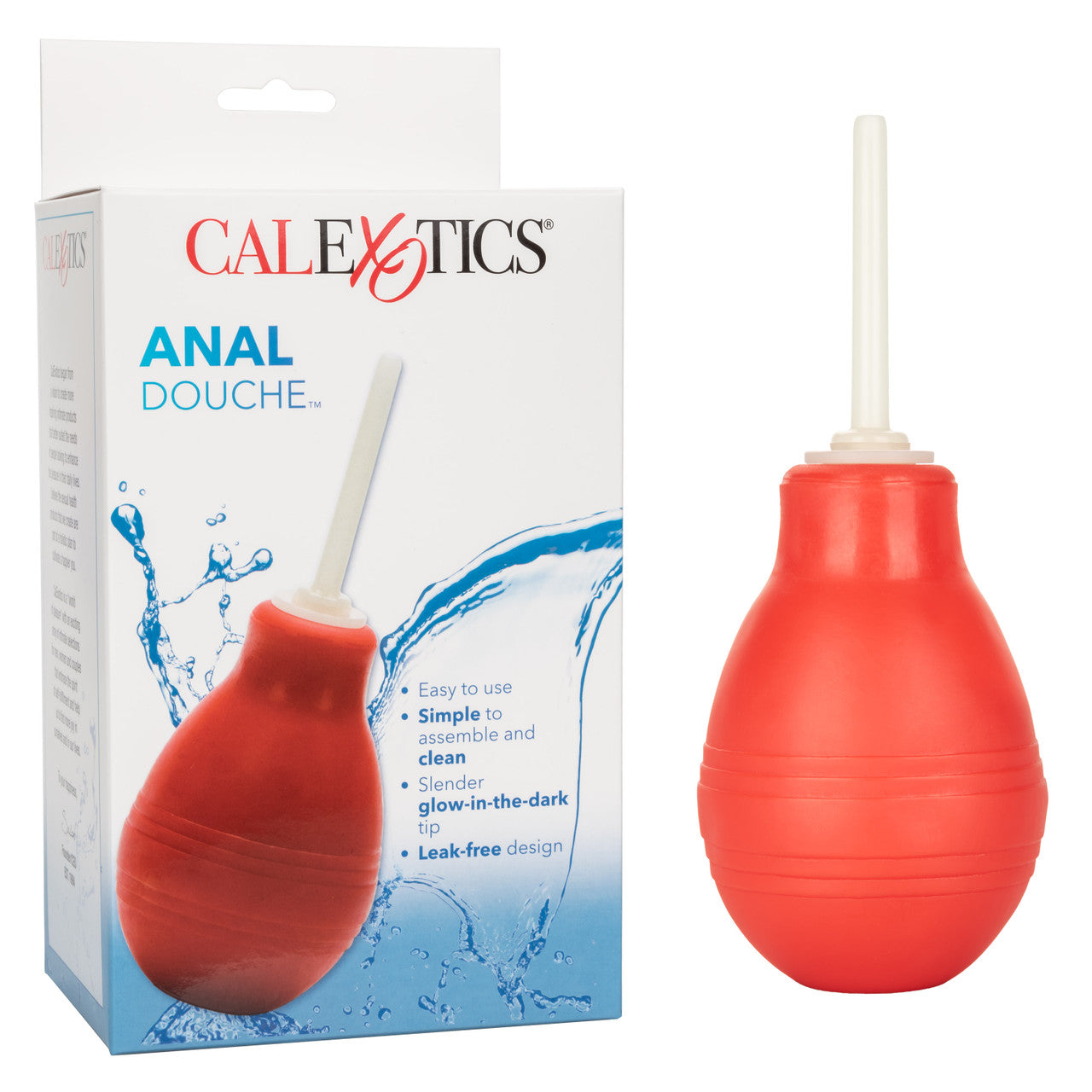 The Anal Douche shown next to its packaging. | Kinkly Shop