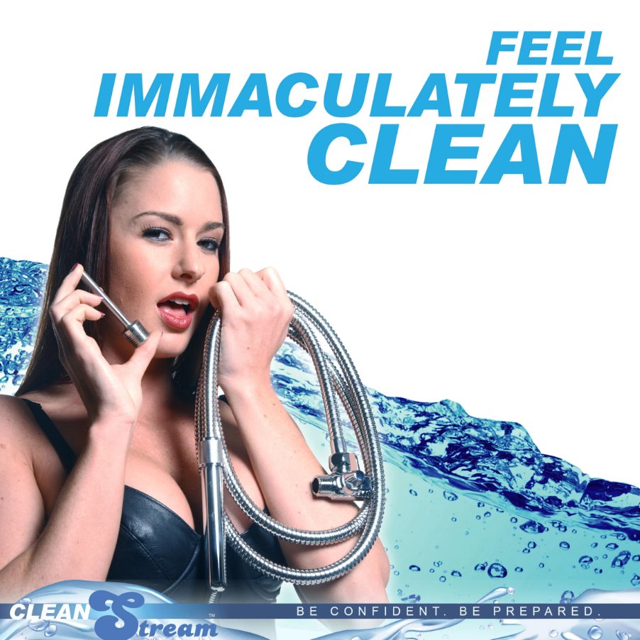 A person is looking seductively at the camera. Text reads "Feel immaculately clean." | Kinkly Shop