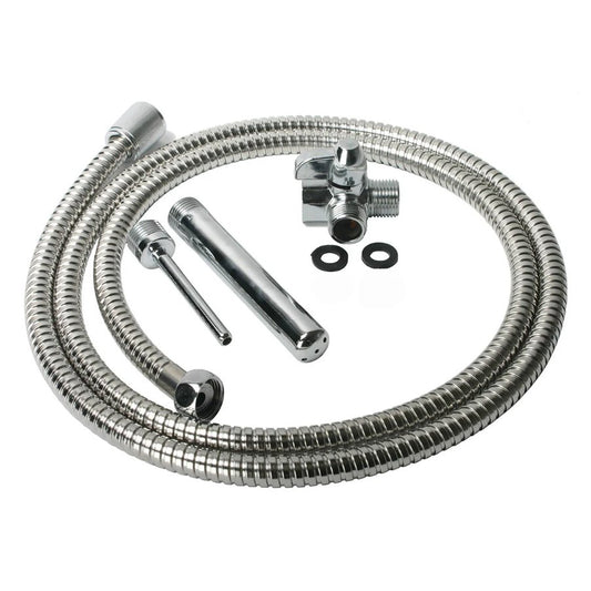 Everything that comes with the CleanStream Beginner Shower Enema Set in front of a plain white background | Kinkly Shop
