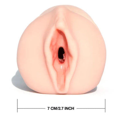 Image of the Angela White Pussy stroker facing the camera with measurements superimposed over it | Kinkly Shop