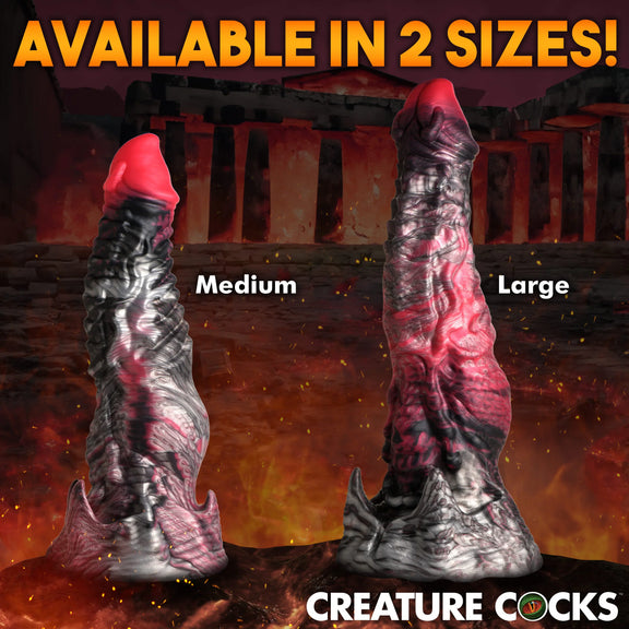 The Creature Cocks Hades is available in two sizes. There's a Medium and Large, and they're shown next to one another. | Kinkly Shop