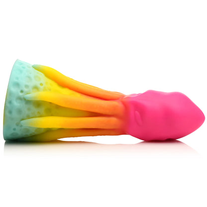 Side view of the Creature Cocks King Kraken. The octopus has a little face. | Kinkly Shop