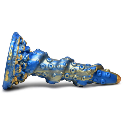 Side view of the Creature Cocks Lord Kraken really showcases the constantly-varied diameter of the dildo, going from really thick to really slender all throughout the insertable length. | Kinkly Shop