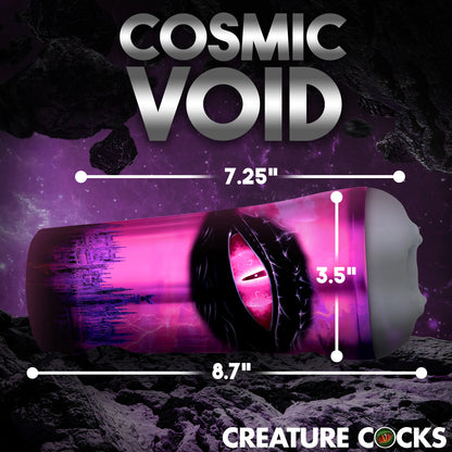 Creature Cocks Predator Stroker with measurements superimposed on top of the stroker. All measurements are included within the product text. | Kinkly Shop
