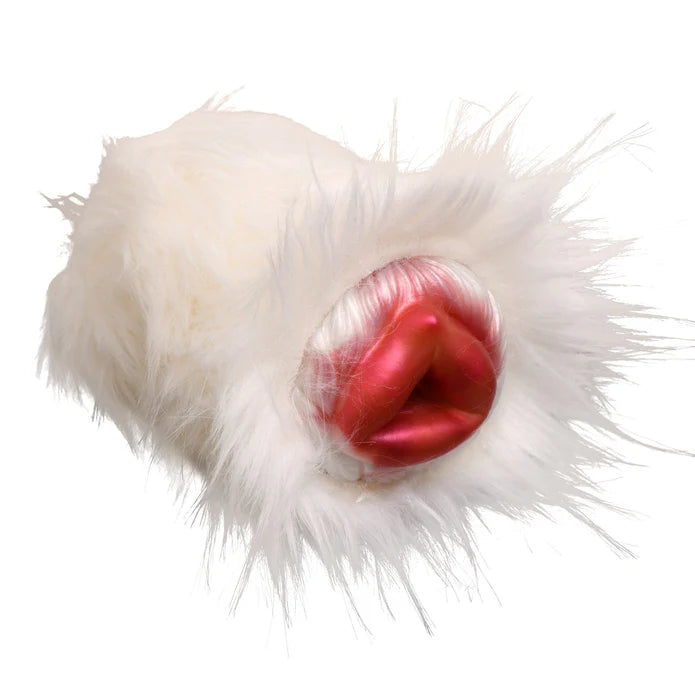 Creature Cocks Snow She-Wolf Silicone Stroker shown in front of a plain white background | Kinkly Shop