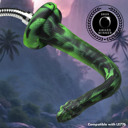 The Creature Cocks Spitting Serpent shown attached to a hose at the base. Text reads: "2025 O Award Winner". | Kinkly Shop