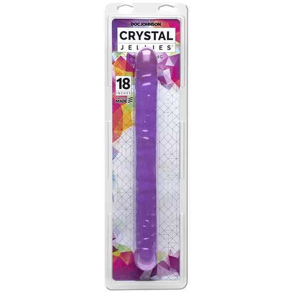 Packaging for the Crystal Jellies 18" Double Dong | Kinkly Shop