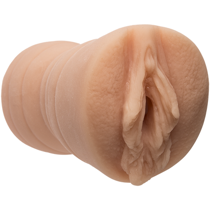 Close-up of the orifice entrance on the Signature Strokers - Belladonna. The entrance is directly molded from Belladonna's own anatomy. | Kinkly Shop