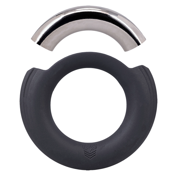 The Fort Troff Pinch Zero shown with the magnetic piece removed, showcasing how it can be taken out to put on the cock ring more easily. | Kinkly Shop
