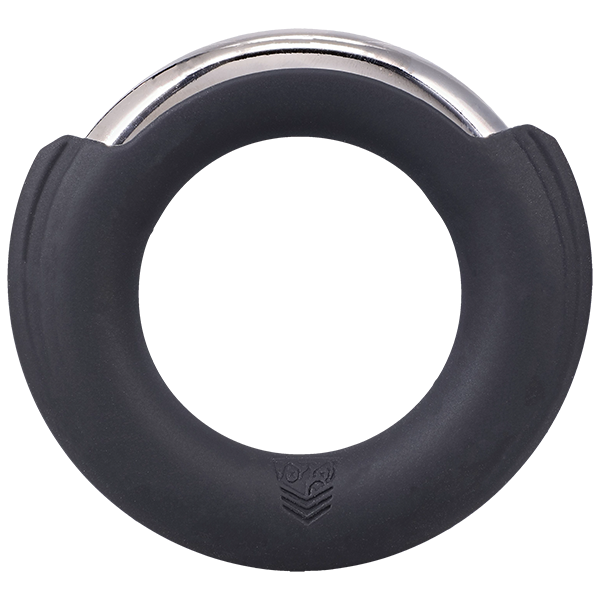 The Fort Troff Pinch Zero with the magnetic piece in place, showcasing how the ring has the silicone sleeve around the metal to help make it more comfortable to wear. | Kinkly Shop