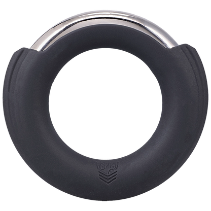 The Fort Troff Pinch Zero with the magnetic piece in place, showcasing how the ring has the silicone sleeve around the metal to help make it more comfortable to wear. | Kinkly Shop