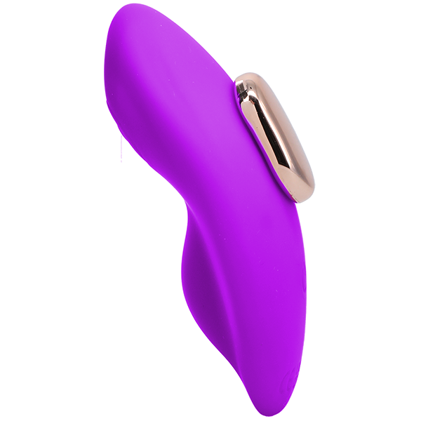 Side view of the In A Bag Panty Remote Panty Vibe showcasing how the metallic magnet attaches to the backside of the vibrator. | Kinkly Shop