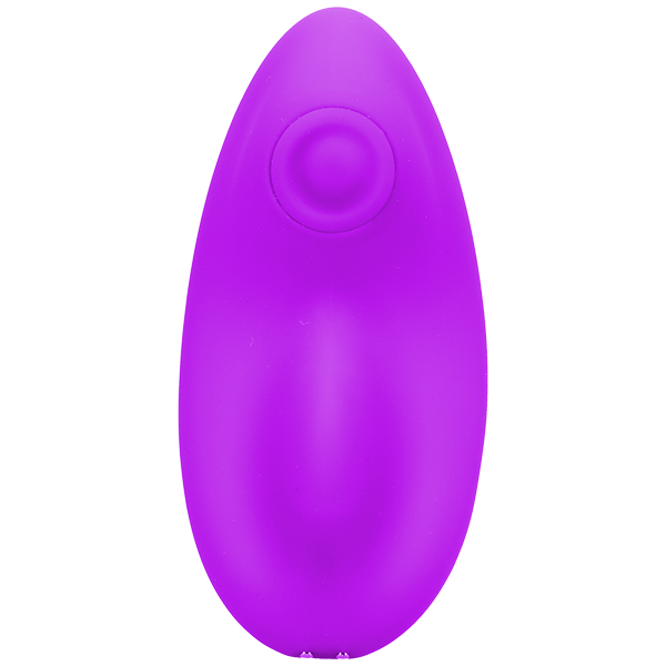 The panty vibe of the In A Bag Panty Remote Panty Vibe faces the camera, showcasing the hilled design of its clitoral-facing side. | Kinkly Shop