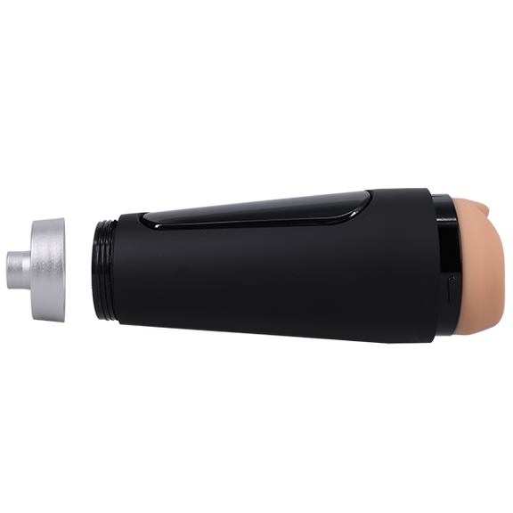 The Main Squeeze Adapter for Power Banger shown right next to the base of a Main Squeeze stroker, showcasing how it screws onto the base. | Kinkly Shop
