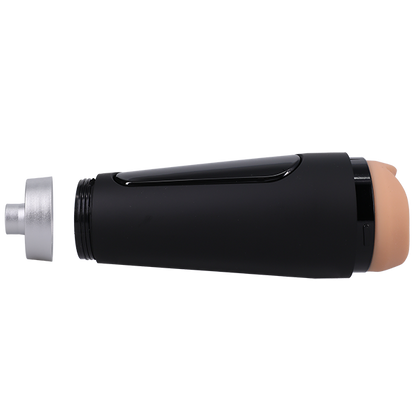 The Main Squeeze Adapter for Power Banger shown right next to the base of a Main Squeeze stroker, showcasing how it screws onto the base. | Kinkly Shop