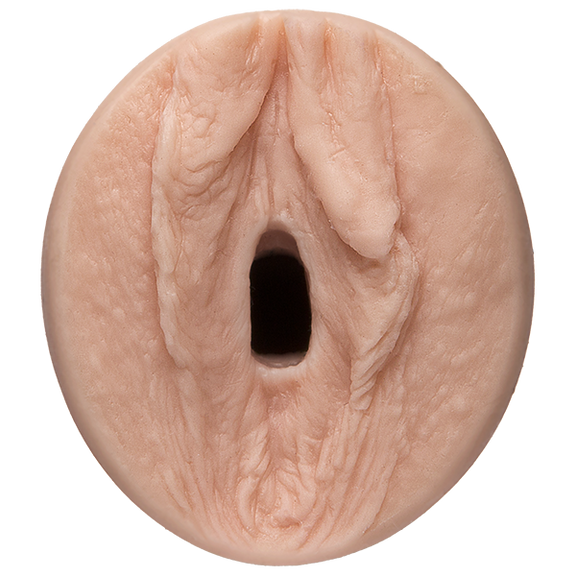 Close-up of the orifice and entrance on the Signature Strokers Sophia Rossi stroker. It's molded directly from the porn star's vulva. | Kinkly Shop