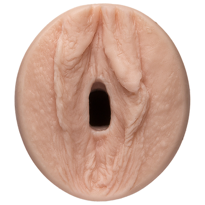 Close-up of the orifice and entrance on the Signature Strokers Sophia Rossi stroker. It's molded directly from the porn star's vulva. | Kinkly Shop