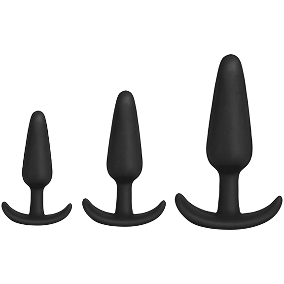 All three plugs that are included in the Tush Trainer Set | Kinkly Shop