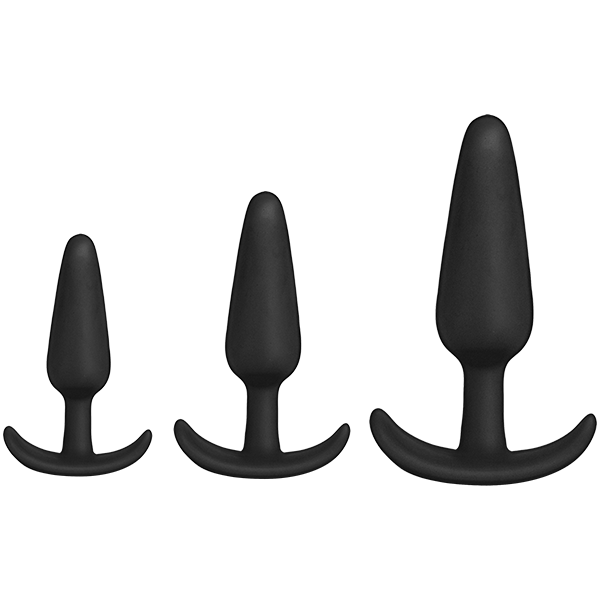All three plugs that are included in the Tush Trainer Set | Kinkly Shop