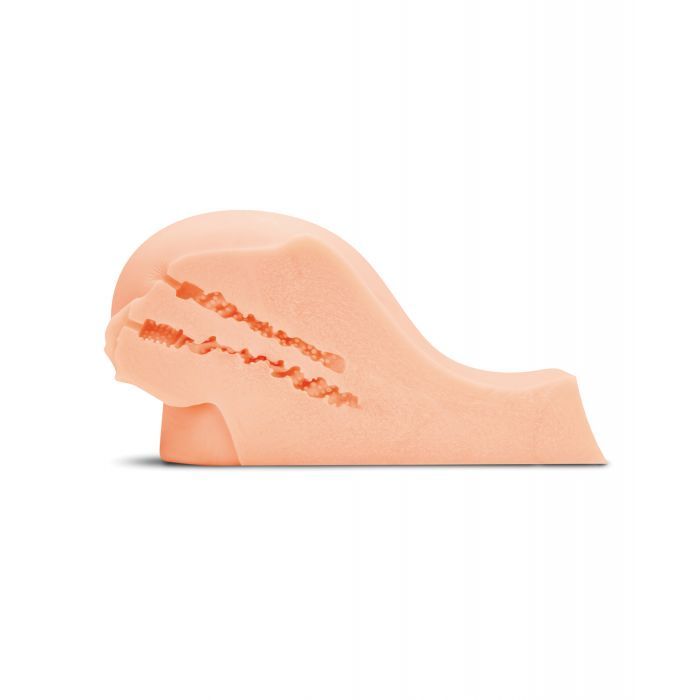 Cross-section of the Luvdollz Remote Control Doggy Style Pussy & Ass shows the two separate tunnels, each with their own texture, to provide options for pleasure. | Kinkly Shop