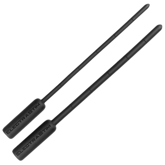 Both sizes of the ElectraStim Flexible Electro Sound sitting out in front of a plain white background | Kinkly