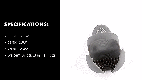 GIF of the Evolved Undercarriage rotating around in a 360-degree circle to showcase all of the angles of the toy. This showcases the textured feelers inside the ball's cupping area as well as the texturing along the shaft's base. | Kinkly Shop