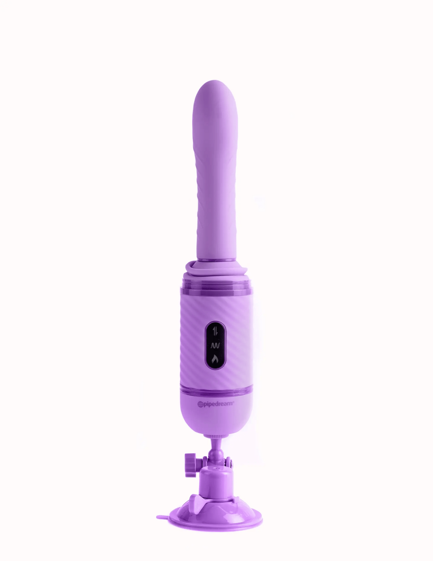 GIF showcases the Fantasy For Her Love Thrust Her turned on, thrusting the dildo in and out of the air. | Kinkly Shop