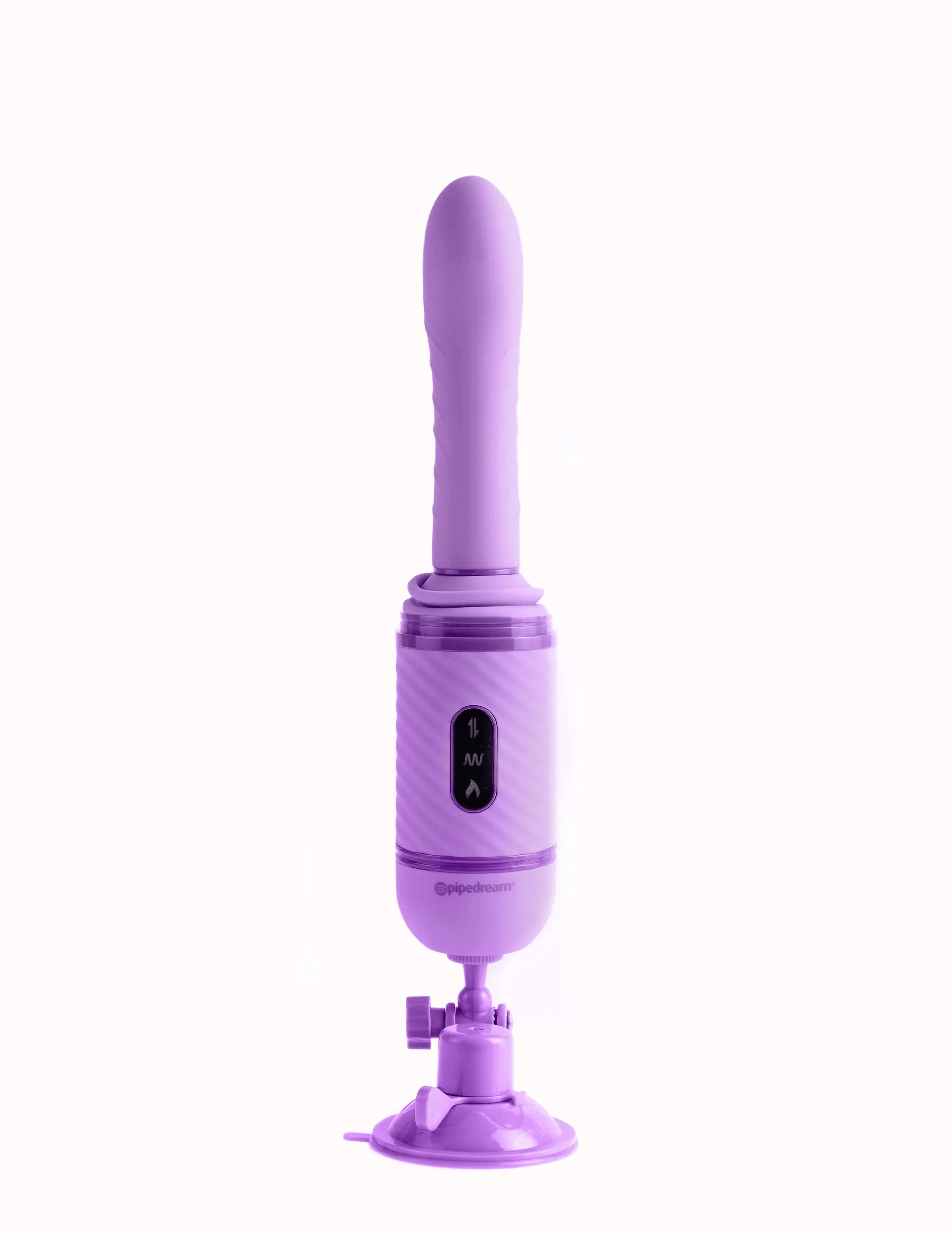 GIF showcases the Fantasy For Her Love Thrust Her turned on, thrusting the dildo in and out of the air. | Kinkly Shop