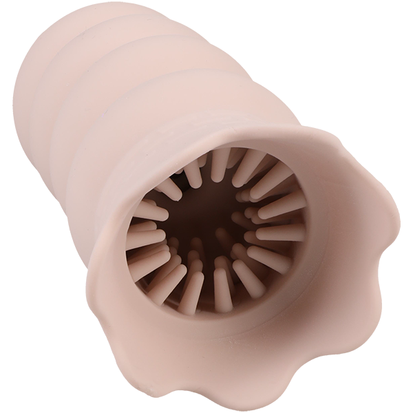 Close-up on the tunnel of the Fantasy Fuckers The Worm. The tunnel has a lot of very long, pointed nubs that make up the entirety of the texture inside of the stroker. | Kinkly Shop