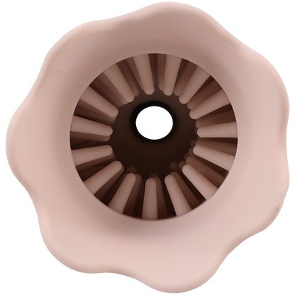 Looking down the center tunnel of the Fantasy Fuckers The Worm, showcasing the open hole on the other side of the stroker for easier drainage and cleaning. | Kinkly Shop