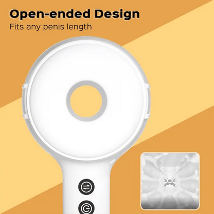 GIF showcases the open-ended hole in the middle of the Faye Open-Ended Thruster. A small collage showcases the look and feel of the noduled interior as you'd slide back and forth within it. | Kinkly Shop