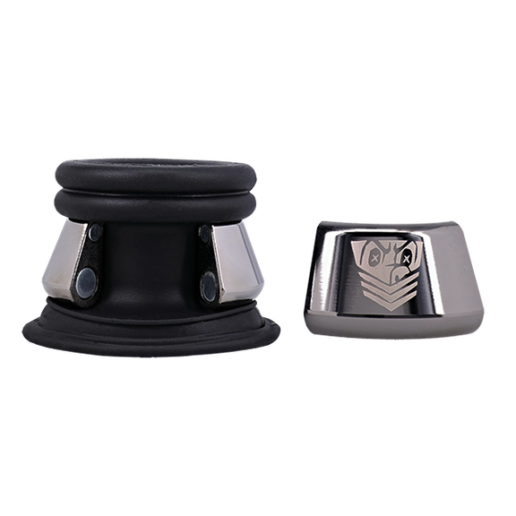 The Fort Troff Full Metal Jacket shown with a large part of the weighted ring removed via its magnetic closure. | Kinkly Shop