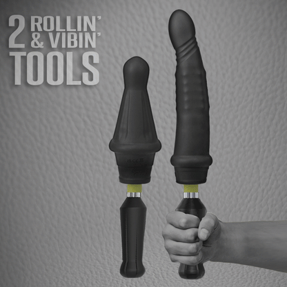 GIF showcases see-through illustrations of the dildos There are rotating beads inside of both of the dildos that cause the dildos to rotate while they're being thrusted on the sex machine. | Kinkly Shop