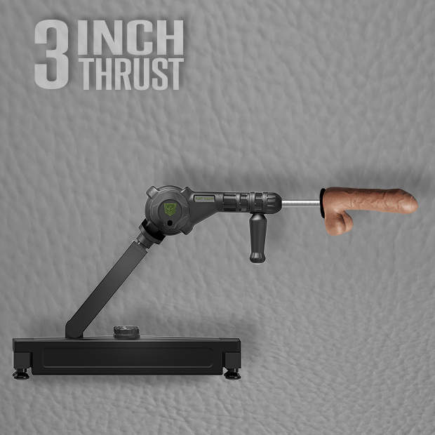 GIF showcases how the Fort Troff Gunner System thrusts. A dildo is thrusting off the tip of the sex machine. It's thrusting really quickly. | Kinkly Shop