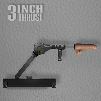 GIF showcases how the Fort Troff Gunner System thrusts. A dildo is thrusting off the tip of the sex machine. It's thrusting really quickly. | Kinkly Shop