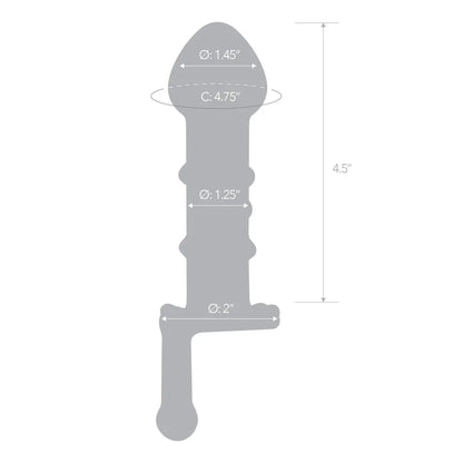Measurements from the glass dildo. All measurements can be found within the product text itself. | Kinkly Shop