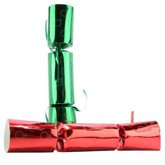 The red and green sex crackers that are included in the Christmas Sex! Crackers. They're adorably packaged. The red and green wrapping is covered in gender icons. | Kinkly Shop