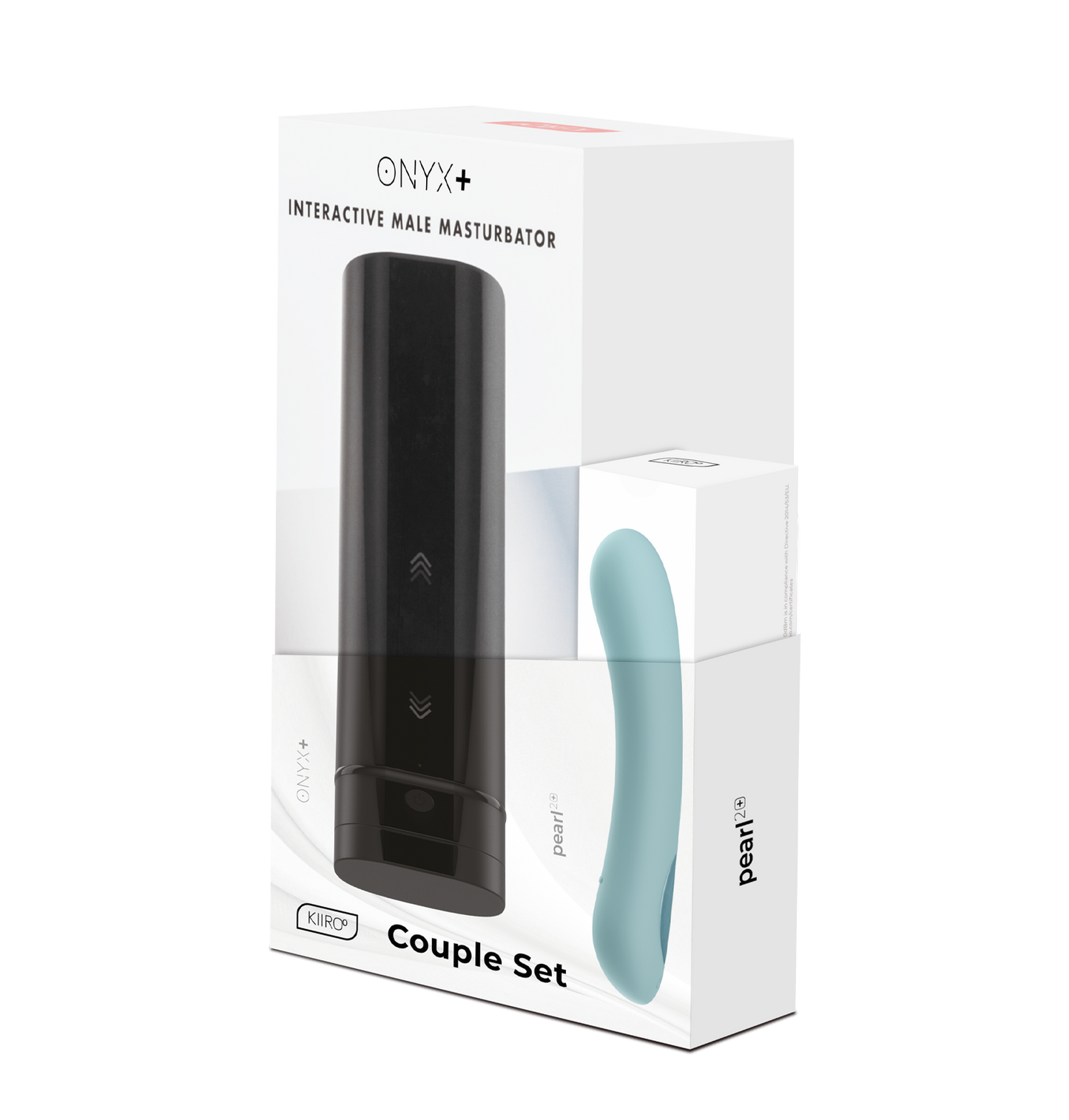 The packaging for the Onyx+ and Pearl2+ Interactive Couple Set | Kinkly Shop