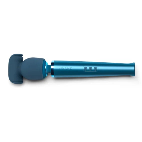The Le Wand Stroke Attachment shown on top of a full-sized wand massager. The wand massager is not included. | Kinkly Shop