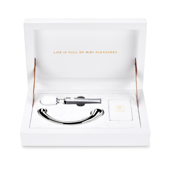 All items in the Le Wand Mini Pleasures Kit packaged snugly in their gift-giving-ready packaging. | Kinkly Shop