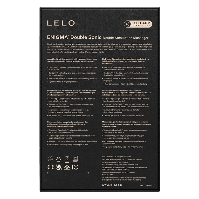 Backside of the LELO Enigma Double Sonic | Kinkly Shop