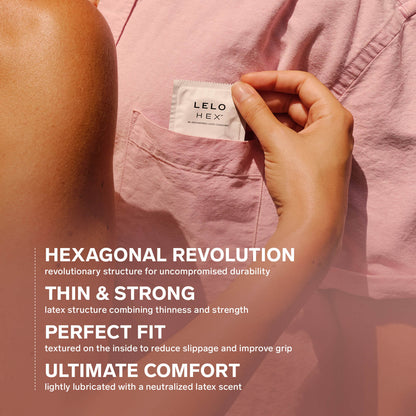 Preservativos LELO HEX originales, paquete de 36