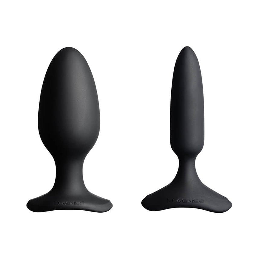 The 2.25" diameter Lovense Hush 2 plug shown next to the 1" diameter plug. There is a large size difference. | Kinkly Shop
