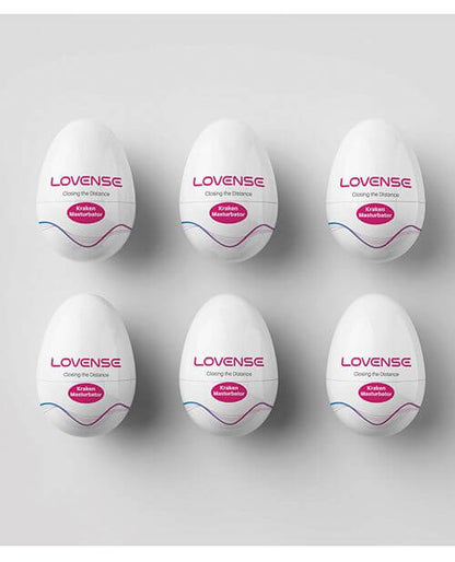 All 6 of the Lovense Kraken Eggs - 6-Pack shown right laid out all next to each other. | Kinkly Shop
