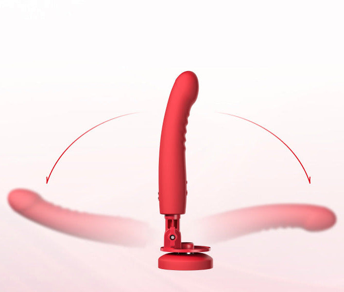 Shot of the Lovense Mission 2 showcasing how it can bend a nice 160-degree range on the suction cup to better work with any angles you need with it. | Kinkly